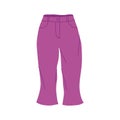 Cartoon Clothe Female Purple Jeans. Vector