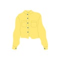 Cartoon Clothe Female Yellow Jacket. Vector