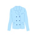 Cartoon Clothes Male Blue Blazer. Vector