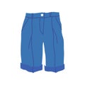 Cartoon Clothes Male Blue Denim Short. Vector