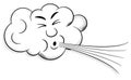 Cartoon cloud blows wind Royalty Free Stock Photo