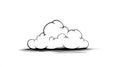 Comic Style Cloud Outline, Black and White, Simple Vector Art Royalty Free Stock Photo