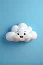 Cartoon cloud image on blue background,Generative AI Royalty Free Stock Photo