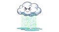 Cartoon Cloud Raining Binary Code Digital Data Concept Royalty Free Stock Photo