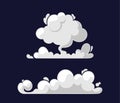 Cartoon Cloud Of Smoke, Explosion, Traffic Fume. Vector Illustration Of Comic Book Boom Effect, Dust Speed Trail, Puff Royalty Free Stock Photo