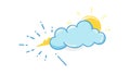 Cartoon Cloud with Sun Rays Bursting Vector Graphic, vector design Generative AI Royalty Free Stock Photo