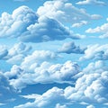 Cartoon clouds background with realistic hyper-detail (tiled)