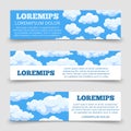 Cartoon clouds horizontal banners template Royalty Free Stock Photo