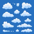 Cartoon clouds isolated vector set. collection white cloud illustration. Royalty Free Stock Photo