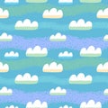 Cartoon clouds seamless pattern.