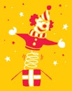 Cartoon clown coming out of a box Royalty Free Stock Photo