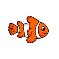 Cartoon clown fish clipart vector