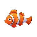 Cartoon clown fish, isolated vector icon on white Royalty Free Stock Photo