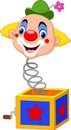 Cartoon clown head coming out of the box Royalty Free Stock Photo