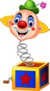 Cartoon clown head coming out of the box Royalty Free Stock Photo