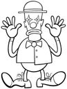 Cartoon clown or mime comic character coloring page