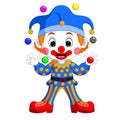 Cartoon clown playing balls Royalty Free Stock Photo