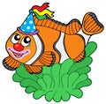 Cartoon clownfish in anemone