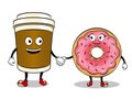 Coffee cup and donut pop art vector Royalty Free Stock Photo