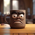 Pixar-inspired Grumpy Coffee Mug With Angry Face