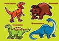 Cartoon collection of dinosaurs