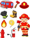 Cartoon collection fire equipment