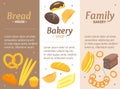 Cartoon Color Bakery Banner Card Vecrtical Set. Vector