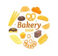 Cartoon Color Bakery Banner Card. Vector