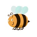 Cartoon Color Bee. Vector Royalty Free Stock Photo