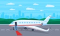Cartoon Color Business Jet Concept Flat Design Style. Vector Royalty Free Stock Photo