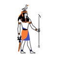 Cartoon Color Character Egyptian God Geb. Vector