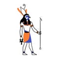 Cartoon Color Character Egyptian God Horus. Vector