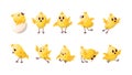 Cartoon Color Characters Cute Chicken Baby Set. Vector Royalty Free Stock Photo