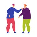 Cartoon Color Characters People Comforting Each Other Concept. Vector