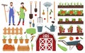 Cartoon Color Characters People Farmers Concept. Vector