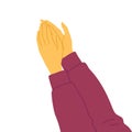 Cartoon Color Clapping Human Hands Icon. Vector