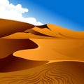 Cartoon Color Desert Landscape Scene Concept. Vector Royalty Free Stock Photo