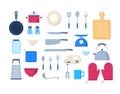 Cartoon Color Different Kitchen Tools Icon Set. Vector Royalty Free Stock Photo