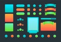 Cartoon Color Different Menu Game Ui Set. Vector