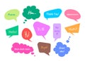 Cartoon Color Different Speech Thought Bubbles Icons Set. Vector Royalty Free Stock Photo