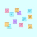 Cartoon Color Different Sticky Note Set. Vector