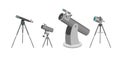 Cartoon Color Different Telescope Set. Vector Royalty Free Stock Photo