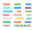 Cartoon Color Different Types Washi Tape Strips Set. Vector Royalty Free Stock Photo