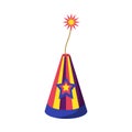 Cartoon Color Firecracker or Pyrotechnics Rocket Icon. Vector Royalty Free Stock Photo