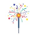 Cartoon Color Firecracker Sparkler or Pyrotechnics Rocket Icon. Vector Royalty Free Stock Photo