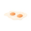 Cartoon Color Fried Egg Traditional Food Breakfast Can Be Used for Menu Cafe. Vector Royalty Free Stock Photo
