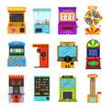 Cartoon Color Game Machine Icon Set. Vector Royalty Free Stock Photo