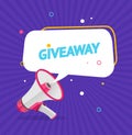 Cartoon Color Giveaway Concept Banner Card. Vector