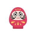 Cartoon Color Japanese Toy Daruma. Vector