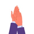 Cartoon Color Male Clapping Human Hands Icon. Vector